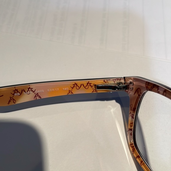 Ray Ban black glasses frame with deign on the inside